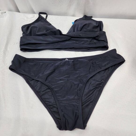 Cupshe Women's Size L Black 2 piece Bikini Swimsuit - Picture 1 of 6